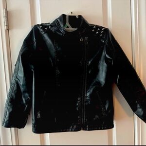 Black Studded Faux Leather Jacket